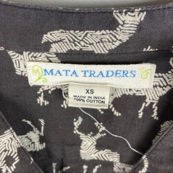 Modcloth Mata Traders Near and Deer Popover Shirt Womens Size XS Brown Cotton‎ - Picture 7 of 12